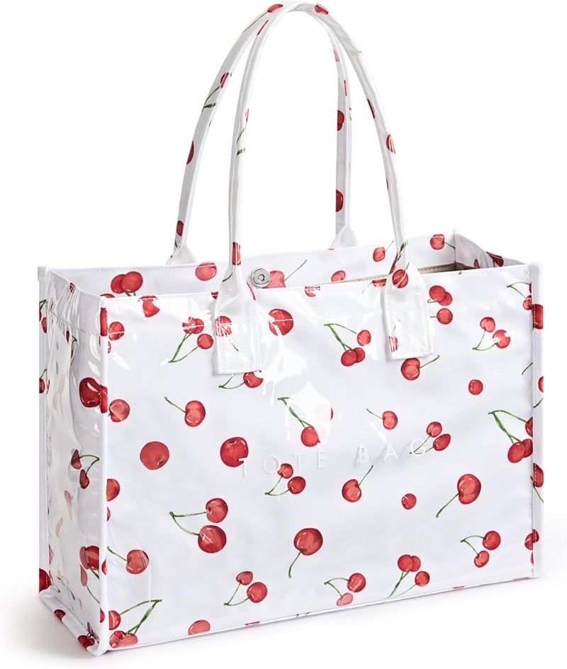 KALIDI FANCY FOREST KALIDI PVC Tote Bag Women’s Kraft Paper Work Handbags Purses with Top Handle - Image 1